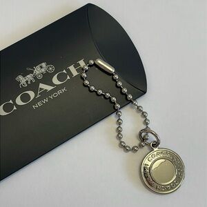 Coach Disc Charm Key Fob Hang Tag Silver